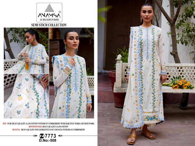 Anamsa 508 Embroidered Jam Cotton Pakistani Suit Wholesale Price In Surat
